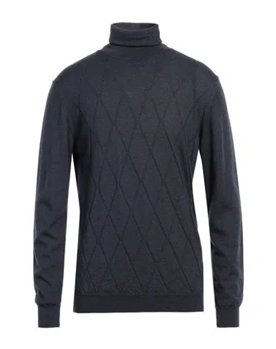Liu •jo Man Man Turtleneck Navy Size 3xl Virgin Wool In Navy Blue