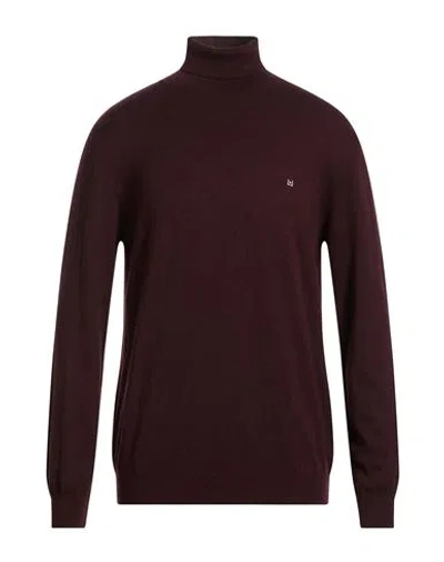 Liu •jo Man Man Turtleneck Plum Size L Cotton, Cashmere In Burgundy
