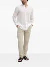 Liu •jo Mandarin-collar Linen Shirt In White