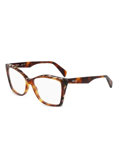Liu •jo Marbled-pattern Glasses In Brown