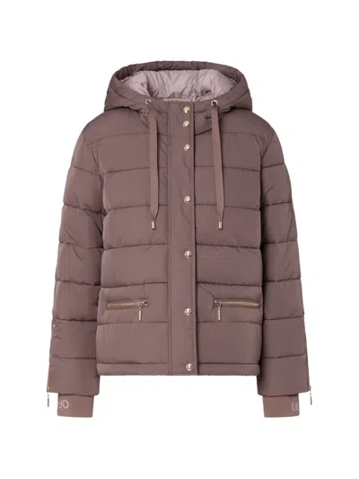 Liu •jo Matte Nylon Jacket In Burgundy