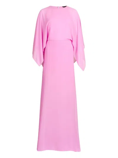 Liu •jo Liu Jo Maxi Dress With Draped Sleeves In Pink