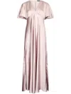 Liu •jo Liu Jo Maxi Dress With Flutter Sleeves And V-neckline In Pink