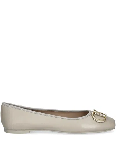 Liu •jo Maxi-logo Ballerina Shoes In White