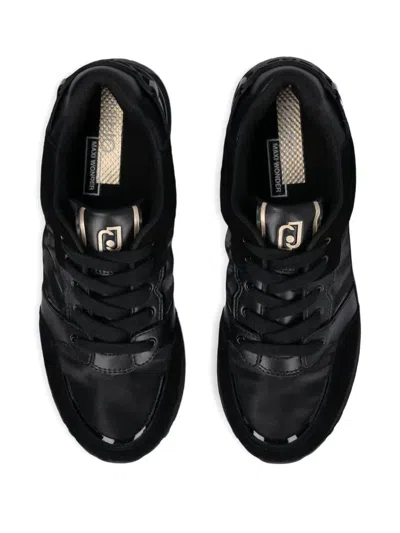 Liu •jo Maxi Wonder 91 Lace-up Sneakers In Black