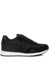 Liu •jo Maxi Wonder Logo-plaque Glittered Sneakers In Black