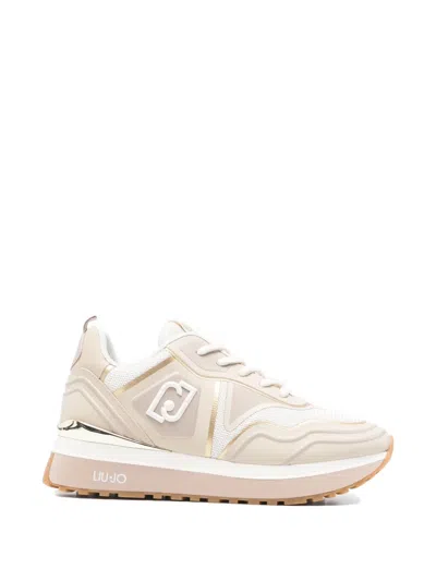 Liu •jo Maxi Wonder Tech Logo-detail Sneakers In Neutral