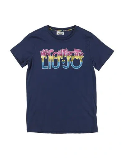 Liu •jo Babies'  Me Contro Te Toddler Girl T-shirt Navy Size 6 Cotton In Blue