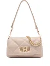 Liu •jo Medim Lapuffy Quilted Chain-strap Shoulder Bag In Neutral