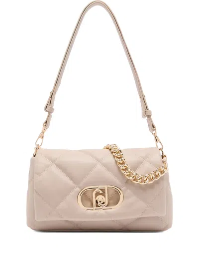 Liu •jo Medim Lapuffy Quilted Chain-strap Shoulder Bag In Neutral