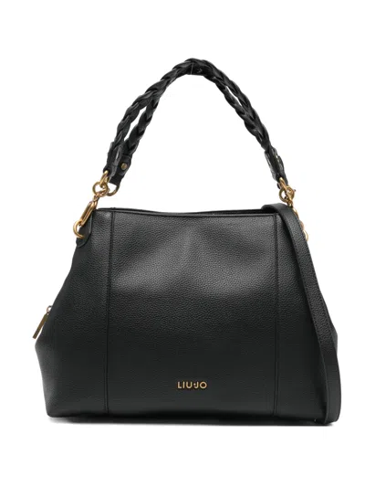 Liu •jo Medium 34 Braided-handles Tote Bag In Black