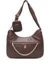 Liu •jo Medium Chain-embellished Shoulder Bag In Brown