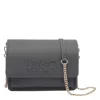 Liu •jo Logo Chain Shoulder Bag In Black