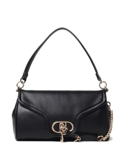 Liu •jo Medium Ecs Padlock Shoulder Bag In Black