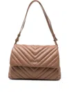 Liu •jo Medium Grigio Handbag With Quilted Chevron Design In Brown
