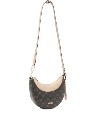 Liu •jo Medium Hobo Bag With Logo In Brown
