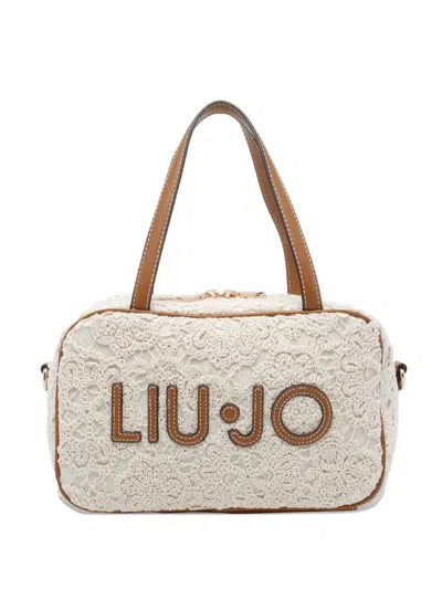 Liu •jo Medium Lace Top Handle Shoulder Bag In Neutral
