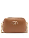 Liu •jo Medium Lapuffy Logo-plaque Chain-strap Cross Body Bag In Brown