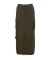 Liu •jo Lichene Green Elasticized Midi Skirt In Green