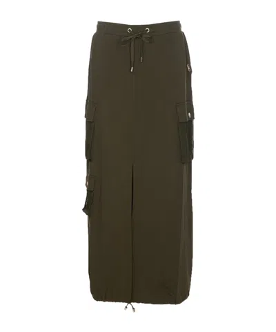 Liu •jo Lichene Green Elasticized Midi Skirt