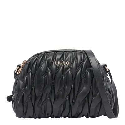 Liu •jo Medium Logo Crossbody Bag In Black