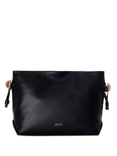 Liu •jo Medium Logo-detail Shoulder Bag In Black