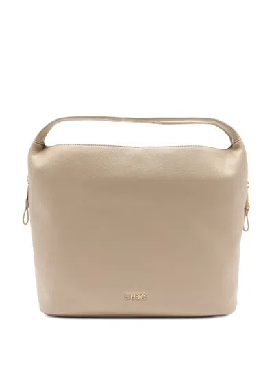 Liu •jo Medium Logo-detail Shoulder Bag In Neutral