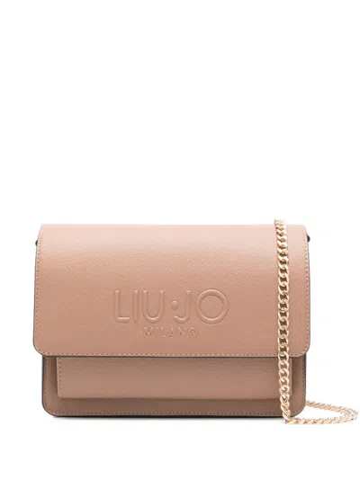 Liu •jo Medium Logo-embossed Shoulder Bag In Neutral
