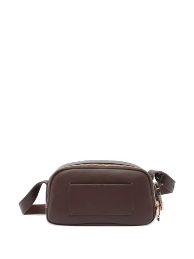 Liu •jo Medium Logo-embossed Zip-top Shoulder Bag In Brown
