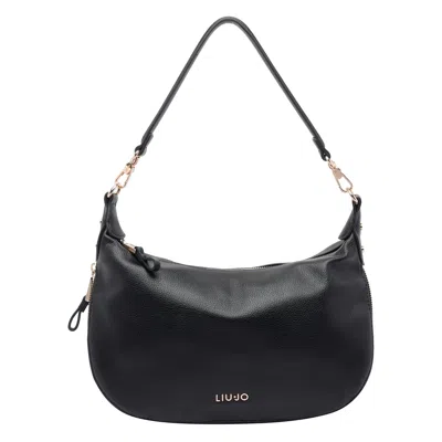 Liu •jo Liu Jo Curved Zip Shoulder Bag In Black