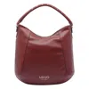 Liu •jo Logo Hobo Tote Bag With Studded Handle In Burgundy