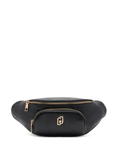 Liu •jo Medium Logo-plaque Zip-fastening Belt Bag In Black