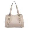 Liu •jo Chic Satchel Bag With Buckle And Handles In Neutral