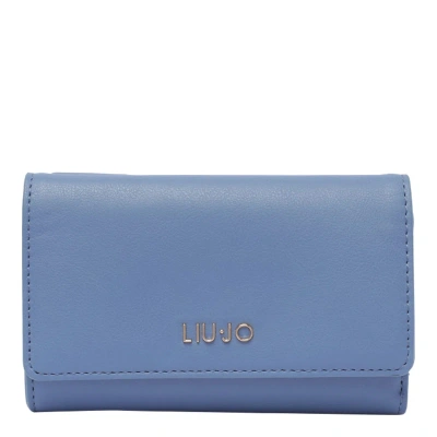 Liu •jo Medium Logo Wallet In Denim Blue
