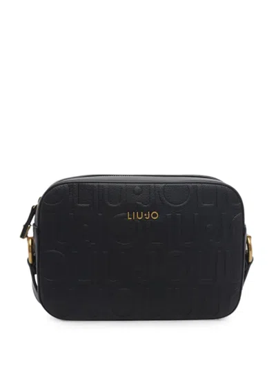 Liu •jo Medium Logo-embossed Crossbody Bag In Black