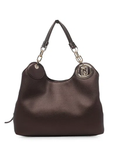 Liu •jo Medium Logo-plaque Chain-link Tote Bag In Brown