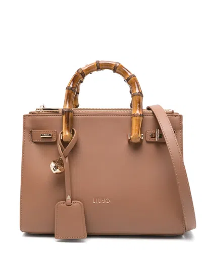 Liu •jo Liu Jo Shoulder Bag With Bamboo Handles In Brown