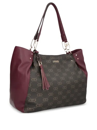 Liu •jo Medium Monogram-pattern Tote Bag In Red