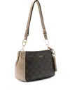 Liu •jo Medium Monogram Shoulder Bag In Brown