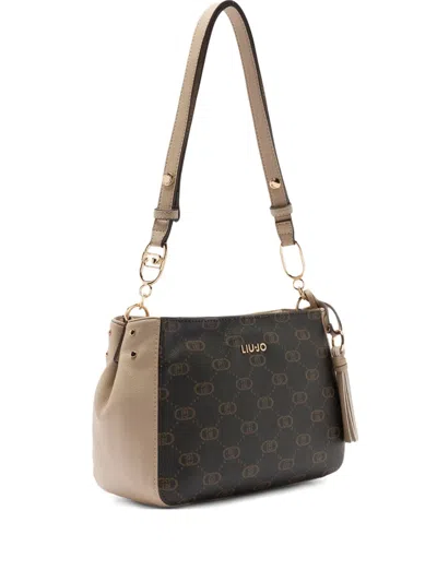 Liu •jo Medium Monogram Shoulder Bag In Brown