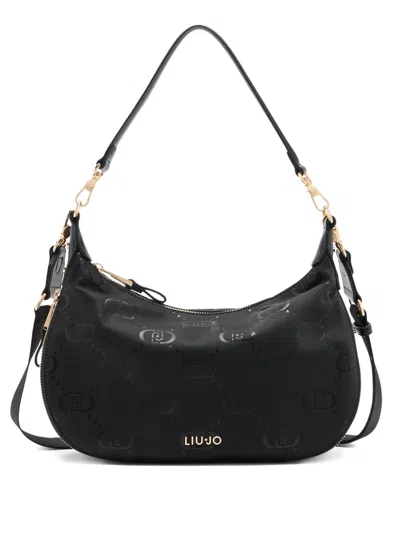 Liu •jo Medium Nylon Hobo Bag In Black