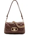 Liu •jo Medium Quilted Lapuffy Bag In Brown