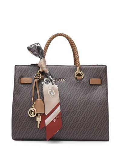 Liu •jo Medium Satchel Bag With Scarf In Brown