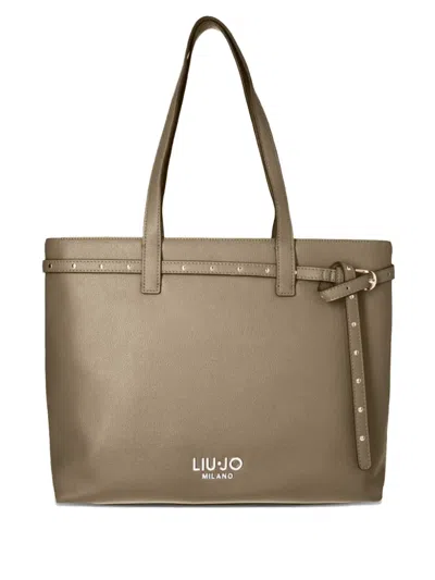 Liu •jo Medium Stud-detail Tote Bag In Neutral