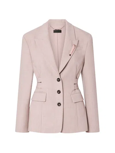 Liu •jo Mélange Blazer With Buckles In Pink