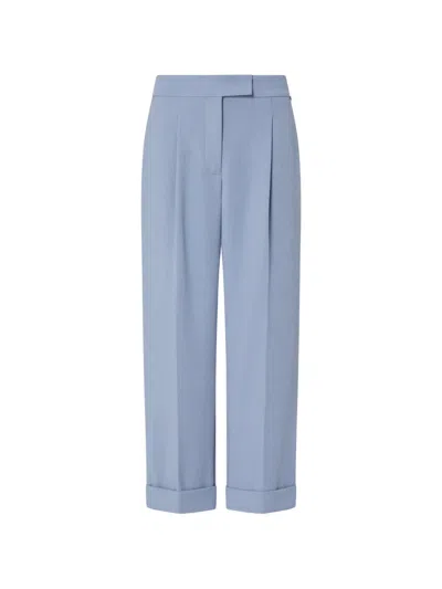Liu •jo Mélange Trousers With Cuff In Blue