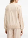Liu •jo Mesh-panel Bomber Jacket In Neutral
