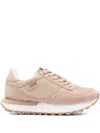 Liu •jo Mesh-panel Leather Sneakers In Neutral