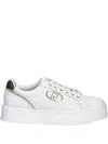 Liu •jo Metallic-accent Platform Sneakers In White