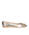 Liu •jo Metallic-effect Leather Ballerina Shoes In Golden